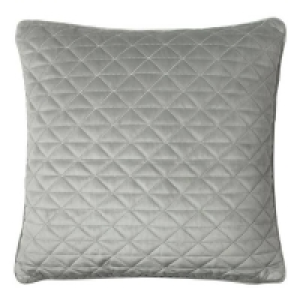 Homebase 45x45cm Quilted Velvet Cushion - Flint - 45x45cm