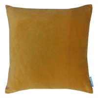 Homebase 45x45cm House Beautiful Velvet Linen Cushion - 45x45cm - Ochre
