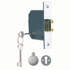 Wickes  Yale P-M562-CH-80 5 British Standard Lever Deadlock - Chrome