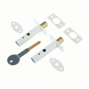 Wickes  Yale P-2PM444-WE-2 Door Security Bolt - White Pack of 2