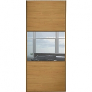 Spacepro Sliding Wardrobe Door Wideline Oak Panel & Mirror -
