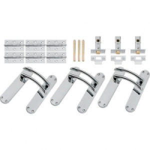 Wickes Dante Latch Door Handle Set - Polished Chrome 3 Pairs £42.00