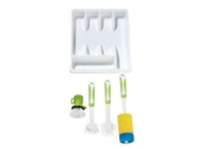 ERNESTO Cutlery Tray with 4 Dishwashing Brushes
