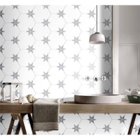 Homebase Porcelain Hexagon Pattern Wall & Floor Tile - 250 x 220mm