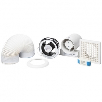 Wickes  Manrose In-Line Shower Fan Light Kit with Timer & LED - Whit