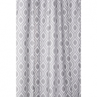 Wickes  Croydex Medallion Bathroom Shower Curtain - Grey/White
