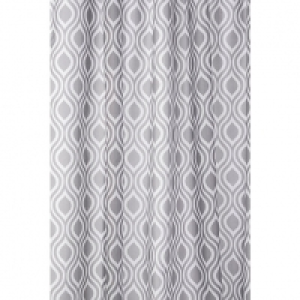 Wickes  Croydex Medallion Bathroom Shower Curtain - Grey/White