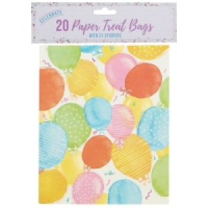 Paper Treat Bags 20pk - Balloons