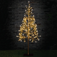 HomeBargains  Prestige: Mains Operated Light-Up Starburst Tree - Gold