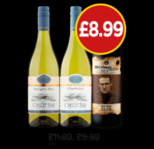 Budgens  Oyster Bay Sauvignon Blanc, Chardonnay, 19 Crimes The Uprisi