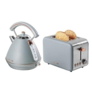 RobertDyas  Salter COMBO-7313 Pyramid Kettle & 2-Slice Toaster - Grey/Ro