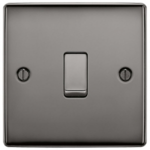 BG 10Ax Screwed Raised Plate Single Switch 2 Way - Black Nic £6.50