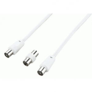 Ross TV Coaxial Cable with Male to Male Coupler - 1.5m £3.50
