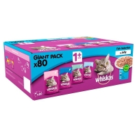 QDStores  Whiskas Cat Food Fish Selection In Jelly 100g Pouches x80