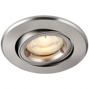 Saxby GU10 Fire Rated Cast Adjustable Downlight - Brushed Ni