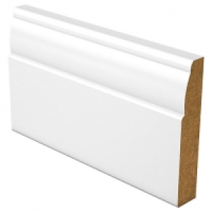 Ovolo Fully Finished Satin White Skirting - 18mm x 144mm x 4 £30.50