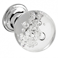 Wickes  Wickes Bubbled Glass Door Knob - Chrome 30mm Pack of 4