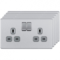 Wickes  BG 13A Screwless Flat Plate Double Switched Power Socket Dou