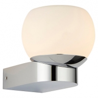 Wickes  Saxby IP44 Bond Bathroom LED Wall Light - Chrome with Opal G