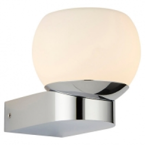 Saxby IP44 Bond Bathroom LED Wall Light - Chrome with Opal G