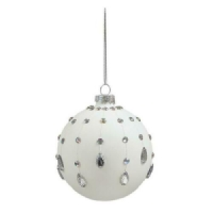 Premier Single Christmas Tree Bauble White Jewels - Assorted £3.50