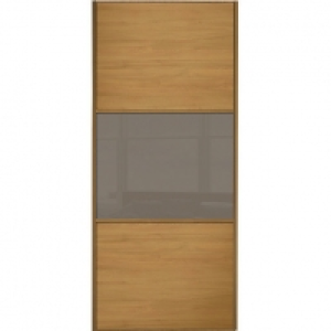 Spacepro Sliding Wardrobe Door Wideline Oak Panel & Cappucci
