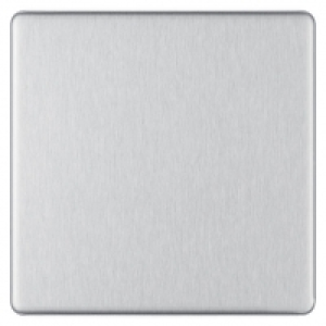 Wickes  Wickes 1 Gang Blanking Plate Brushed Steel Screwless Flat Pl