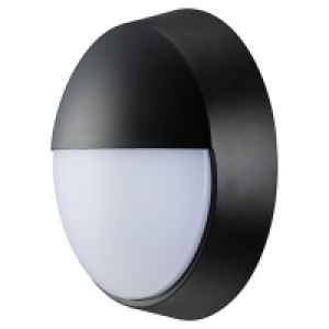 Wickes  Luceco Eco Round Bulkhead Eyelid IP54 Supplied Black & White