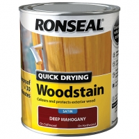 Wickes  Ronseal Quick Drying Woodstain - Satin Deep Mahogany 750ml