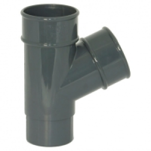FloPlast 68mm Round Line Downpipe 67.5° Branch - Anthracite