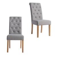 Homebase Self Assembly Required Charterhouse Dining Chair - Set of 2 - Grey