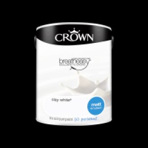 Homebase Crown Crown Standard Matt Emulsion - Clay White - 5L