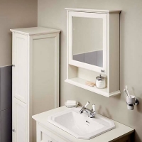 Homebase Lacquered Birch, Mdf And Plywood Bathstore Savoy Old English Mirror Wall Cabinet - White