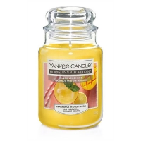 Homebase Glass, Wax, Wick Yankee Candle Home Inspiration Large Jar Mango Lemonade