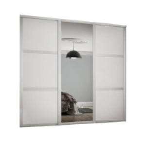 Shaker 3 Door Sliding Wardrobe Kit White Panel / Mirror with £550.00