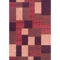 Homebase 55% Acrylic/27% Polyester/18% Cotto Apelle Patchwork Rug Burgundy 120 x 170cm