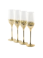 LittleWoods Waterside Art Deco Champagne Flute Glasses Set of 4