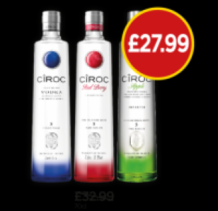 Budgens  Ciroc Green Apple Vodka, Red Berries Vodka, Vodka