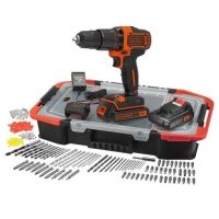 RobertDyas  Black & Decker 18V Combi Drill with 2 Batteries and 160 Piec