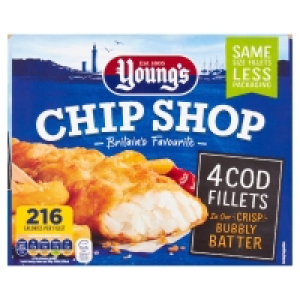 Youngs Chip Shop 4 Cod Fillets 400g £3.75