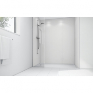 Wickes  Mermaid White Matte Acrylic 2 Sided Shower Panel Kit 1700mm 