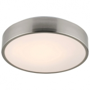 Wickes  Saxby IP44 Orla Integrated LED Flush Bulkhead Light - Brushe