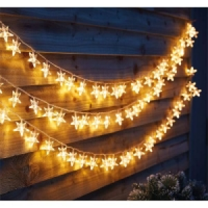 Plastic/copper/iron 100 Star Outdoor Christmas Lights - Warm White