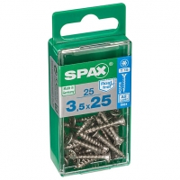 Wickes  Spax TX Countersunk Stainless Steel Screws - 3.5 x 25mm Pack