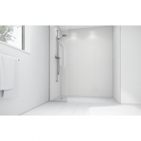 Wickes  Mermaid White Matt Acrylic Shower Single Shower Panel 2440mm
