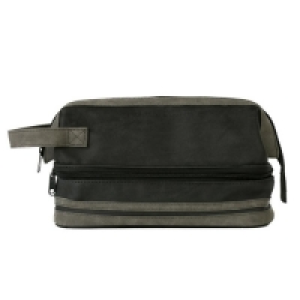 Partridges Danielle Brompton and Langley Gents Wash Bag - Two Section Black and 