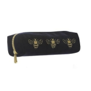 Partridges Danielle Danielle Beauty Pouch Make Up Bag - Dark Navy Velvet with Go