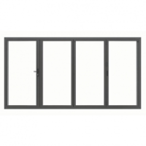 Jci Aluminium Bi-fold Door Set Grey Right Opening 2090 x 359