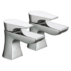 Wickes  Bristan Hourglass Pair of Chrome Basin Taps