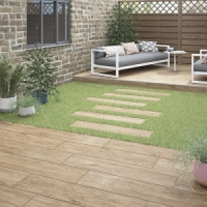 Wickes  Harting Oak Glazed Outdoor Porcelain Tile 300 x 1200 x 20mm 